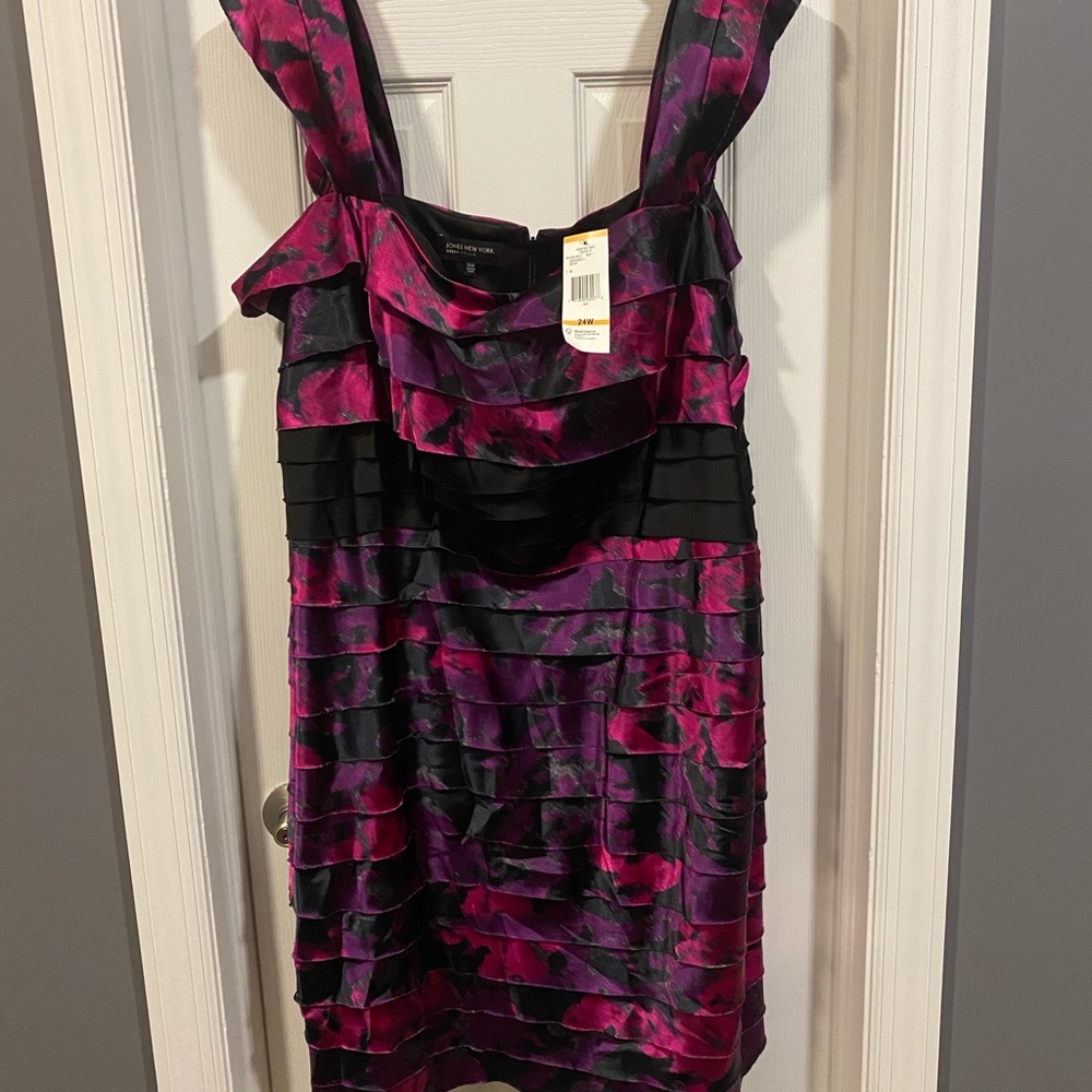 Jones New York Fuchsia, Purple, Black Dress